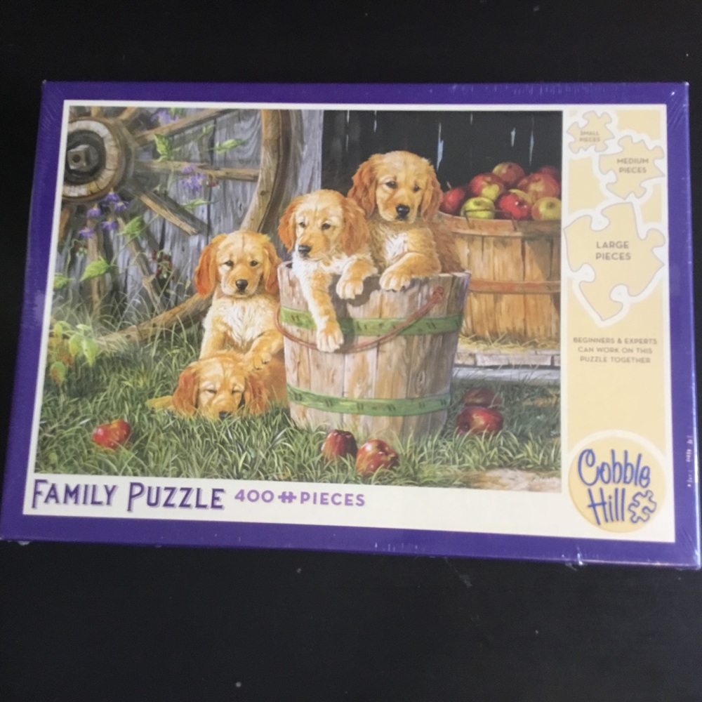 Puppy Pail, Family Puzzle, 400 Pieces by Cobble Hill, Sealed